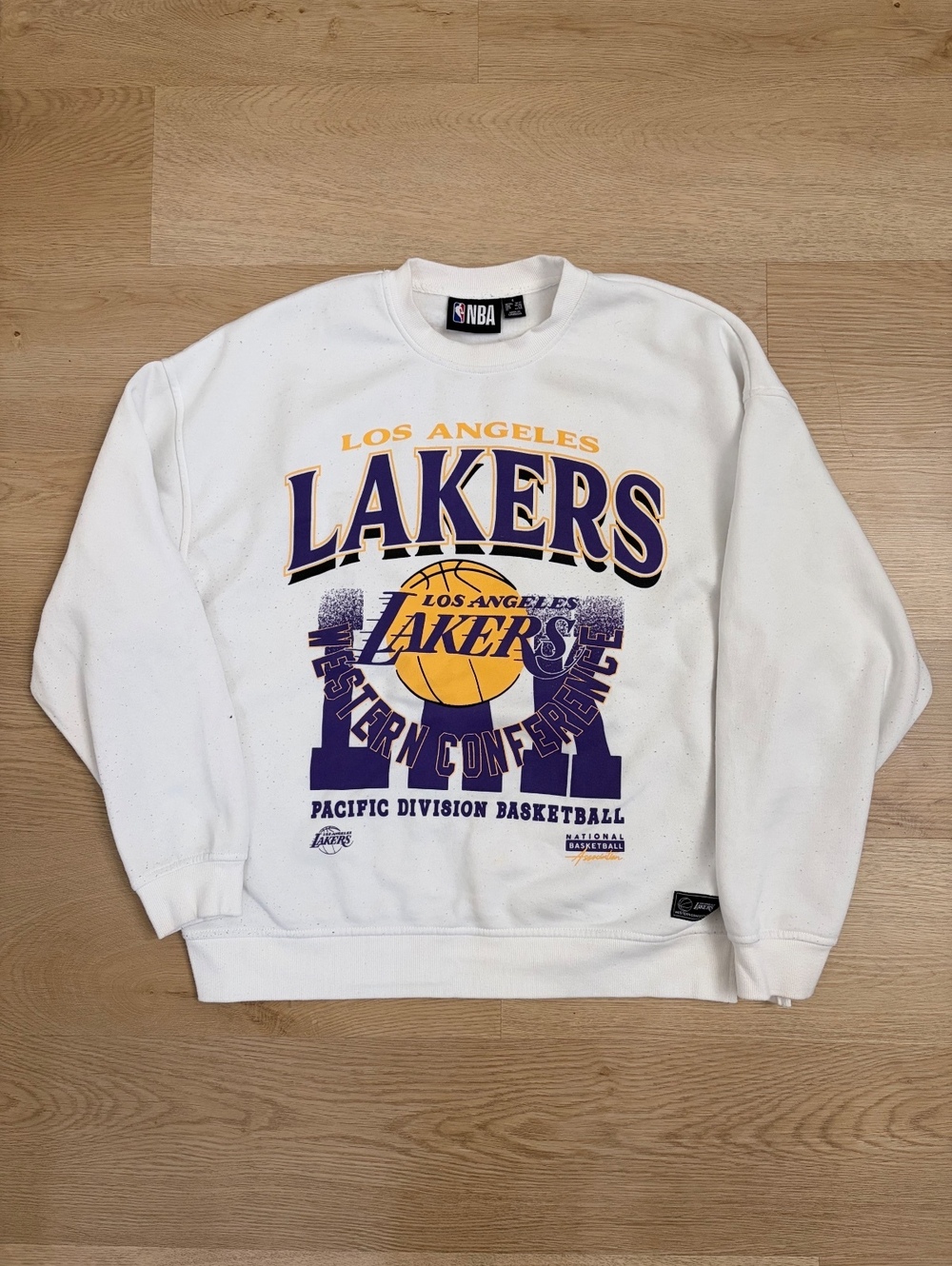 Los Angeles Lakers NBA Western Conference Graphic Sweatshirt White Size Small